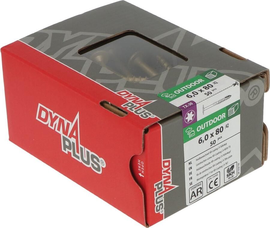 Dynaplus Houtbouwschroef Ar-Bronze Tk +Snijpunt Torx TX40 8.0X300 100 | 50 stuks 0286.08.63901