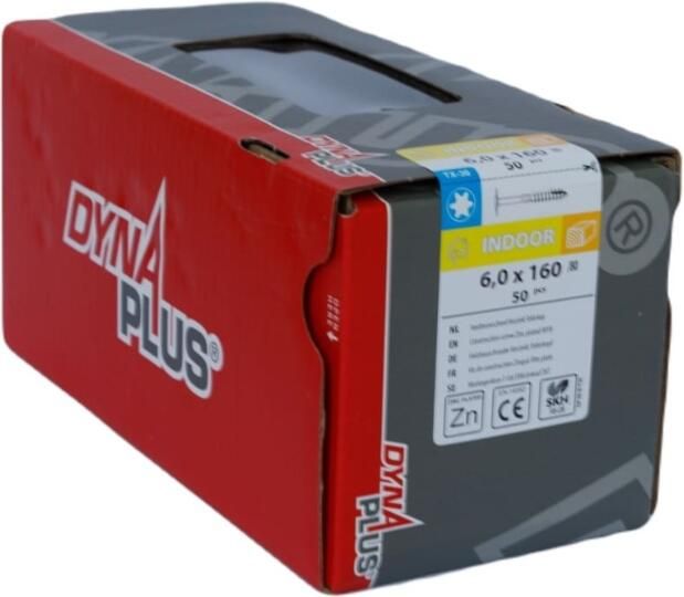 Dynaplus Houtbouwschroef Verzinkt Tellerkop Deeldraad +Snijpunt Torx TX40 10.0X250 100 | 25 stuks 0286.01.71651 - Foto 11