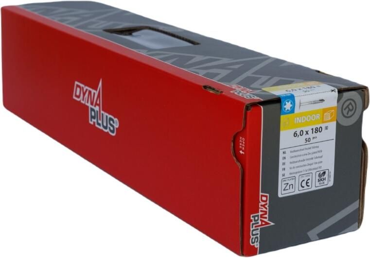 Dynaplus Houtbouwschroef Verzinkt Tellerkop Deeldraad +Snijpunt Torx TX40 10.0X250 100 | 25 stuks 0286.01.71651