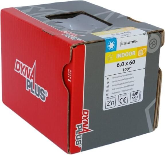 Dynaplus Houtbouwschroef Verzinkt Tellerkop Deeldraad +Snijpunt Torx TX40 10.0X250 100 | 25 stuks 0286.01.71651 - Foto 12