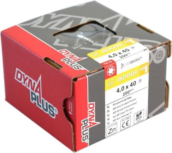 Dynaplus Mdf-Schroef Verzinkt Platkop Deeldraad-75° Torx TX15 3.5X40 22 | 200 stuks 0287.01.17601