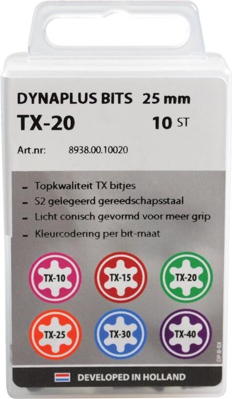 Dynaplus Schroefbit 25Mm Torx TX25 Oranje | 10 stuks 8938.00.10025 - Foto 3
