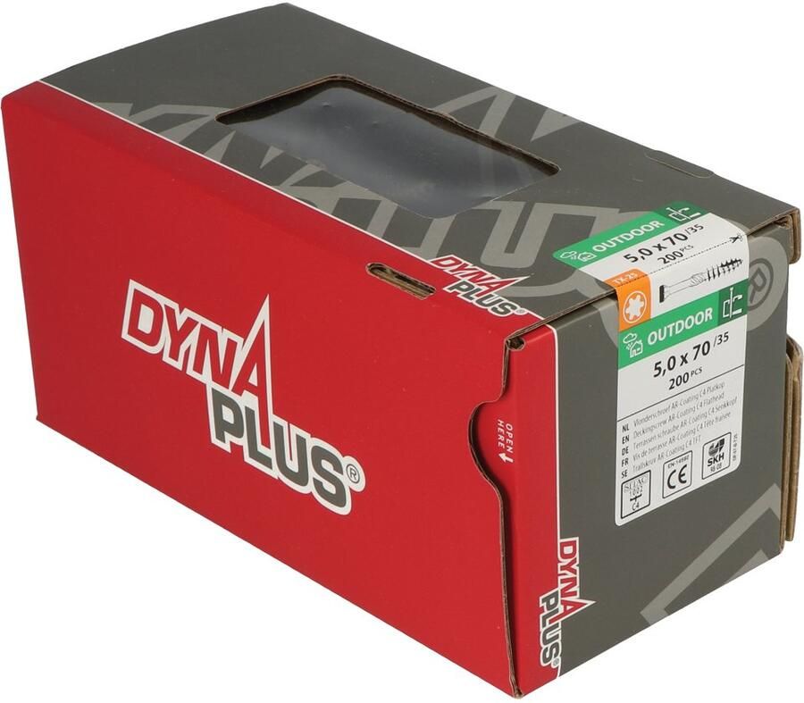 Dynaplus Constructieschroef Ar-Coating Pk +Snijpunt Torx TX30 6.0X130 70 | 100 stuks 0281.08.50901