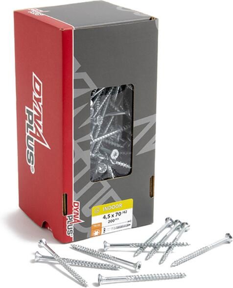 Dynaplus Unischroef Spaanplaatschroef Verzinkt Platkop Deeldraad Torx TX25 5.0X120 70 | 200 stuks 0281.01.42801 - Foto 6