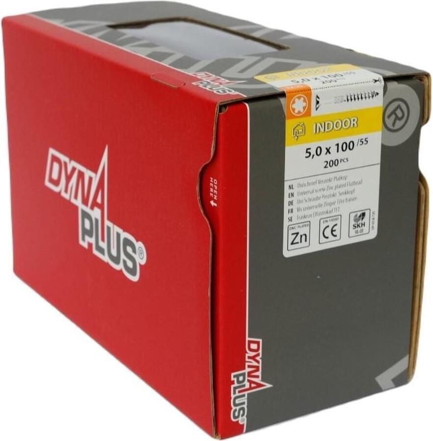 Dynaplus Unischroef Spaanplaatschroef Verzinkt Platkop Deeldraad Torx TX25 5.0X120 70 | 200 stuks 0281.01.42801 - Foto 3