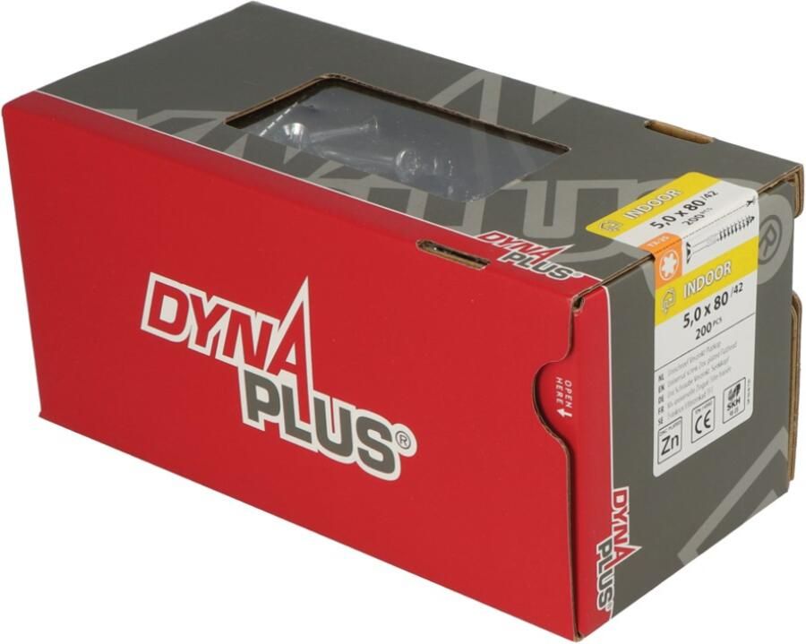 Dynaplus Unischroef Spaanplaatschroef Verzinkt Platkop Deeldraad Torx TX25 5.0X120 70 | 200 stuks 0281.01.42801 - Foto 4