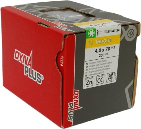Dynaplus Unischroef Spaanplaatschroef Verzinkt Platkop Deeldraad Torx TX25 5.0X120 70 | 200 stuks 0281.01.42801 - Foto 2