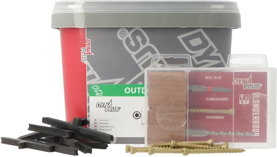 Dynaplus Vlonderkit Vlonderschroef | 300 stuks+T-Stuk | 150 stuks+Boor | 1 stuk+Bit | 1 stuk 0289.13.90001