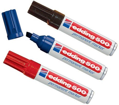 Edding Permanentmarker | blauw | streepbreedte 2-7 mm spitse punt | 10 stuks 4-500003