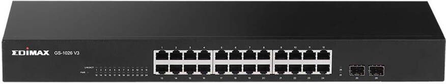 Edimax 26-poorts gigabit-switch met 2 SFP-poorten | 1 stuks GS-1026 V3 GS-1026 V3