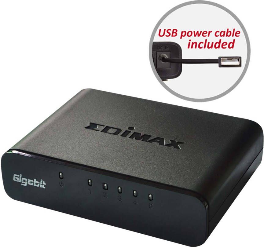 Edimax Netwerk Switch Gigabit 5 Poorten | 1 stuks ES-5500G V3 ES-5500G V3