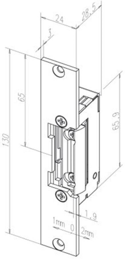 Effeff 13805 Elektrische inbouw deuropener type 138 | spanningsloos ontgrendeld | met diode | fafix | 24V= | DIN links en DIN rechts. 10025018