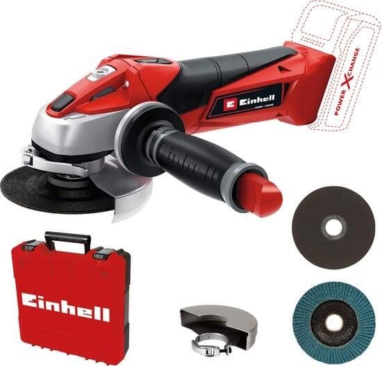 Einhell TE-AG 18 115 Li Solo Accu Haakse Slijper | 115 mm | Incl. accessoires | Zonder accu en lader | In koffer 4431123