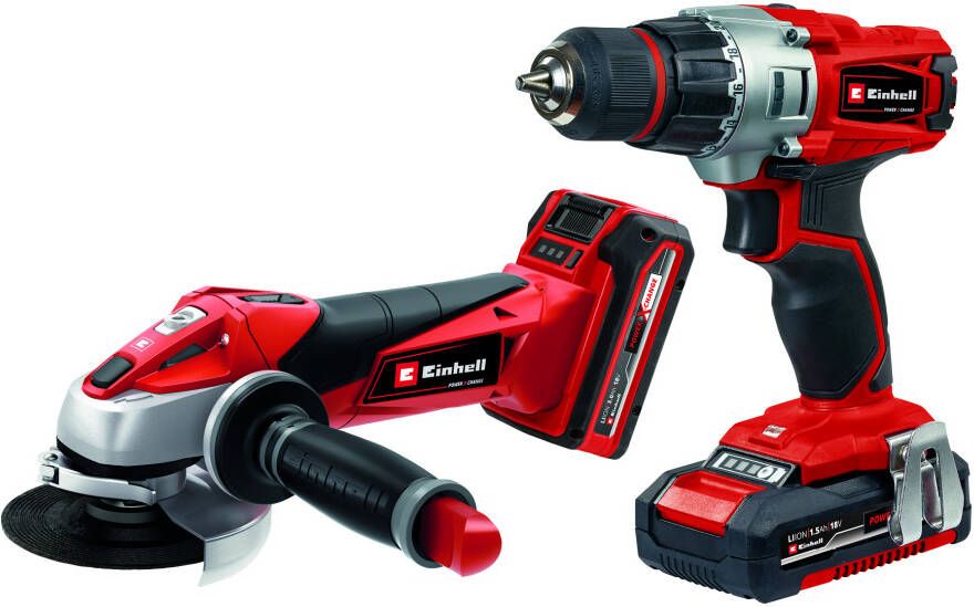 Einhell TE-TK 18 Li Kit 18 V 1.5 Ah 3.0 Ah (Accu Boor- Schroefmachine Accu Haakse slijper) 2 accu&apos;s 4257211