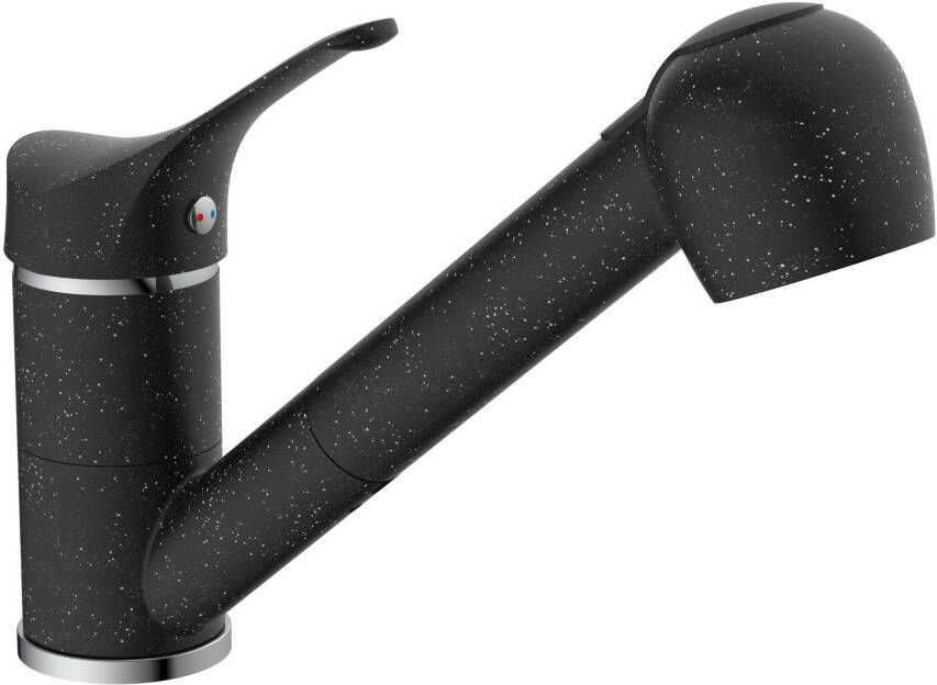 EISL GRANIT mengkraan keuken met sproeier | zwart-chroom NI183SMCR