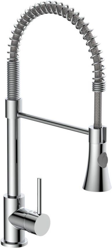 EISL LEON ééngreepsmengkraan keuken met sproeier en spiraalveer | chroom NI183ESCR-PR