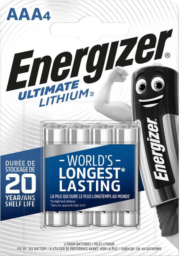 Energizer Lithium Batterij AAA | 1.5 V DC | 1250 mAh | 4 stuks ENLITHIUMAAAP4