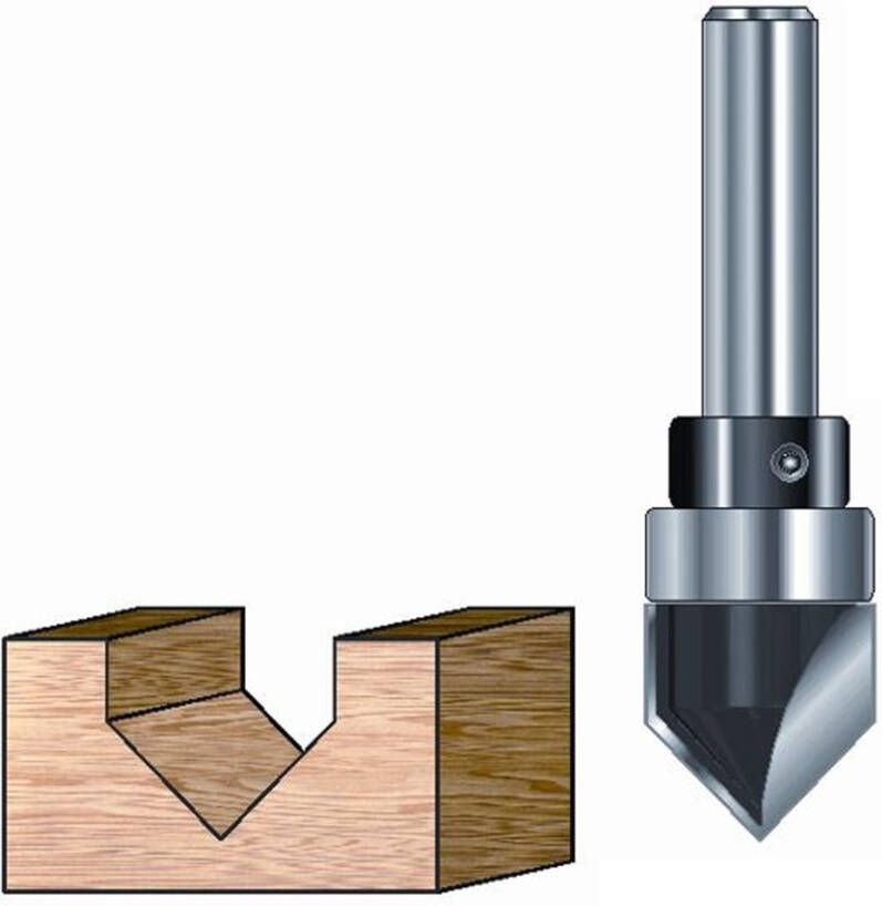 ENT V-groeffrees 90 graden Met lager op kolf 8mm 7912180