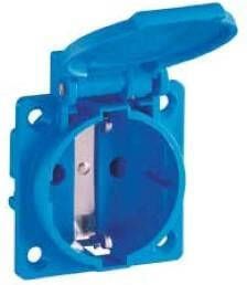 Enzo ABL Inbouw stopcontact IP54 blauw met klepje 4681098