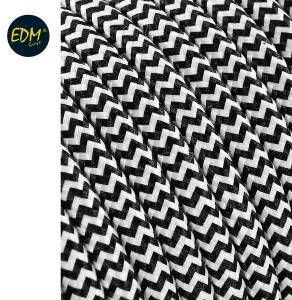 Enzo EDM Omsponnen snoer 2x0 75qmm zwart wit 5m