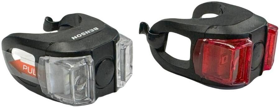 Enzo Benson LED fietslampset 2 delig silicone rood wit 5700338