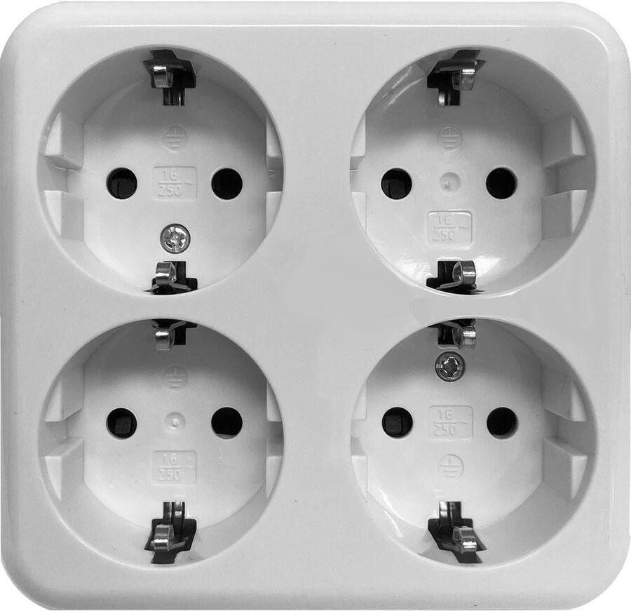 Enzo Benson opbouw stopcontact RA 4 voudig wit 4650084