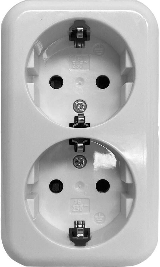 Enzo Benson opbouw stopcontact RA dubbel wit 4650082