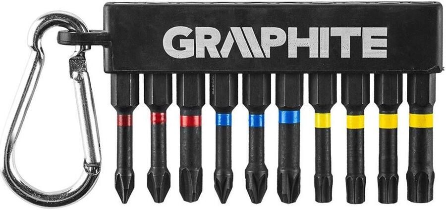 Graphite Bitset 10-delig lang in houder met haak 6480220