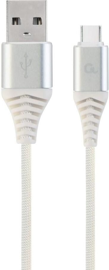 Enzo Cablexpert USB-C laadkabel 2m omvlochten zilver wit 9530146