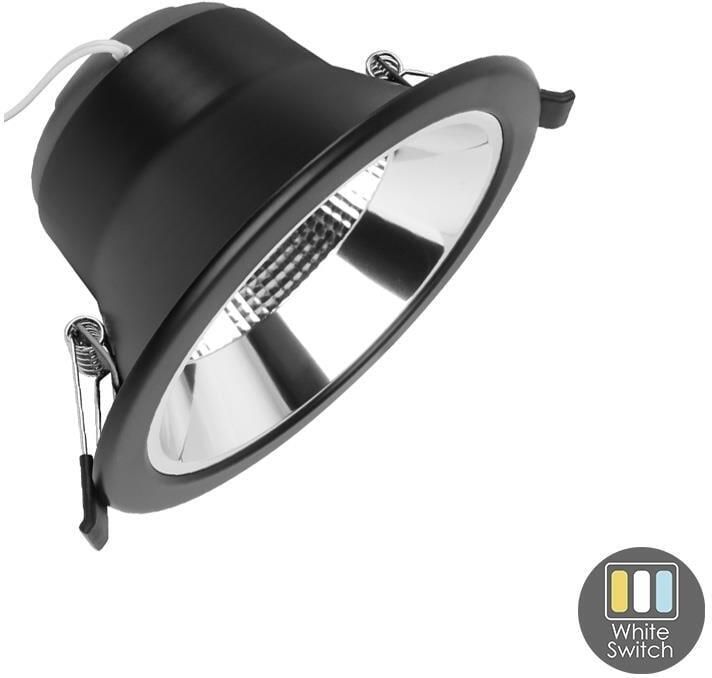 Enzo CCT LED downlighter zwart reflector 12W Tri-White dimbaar LED2507