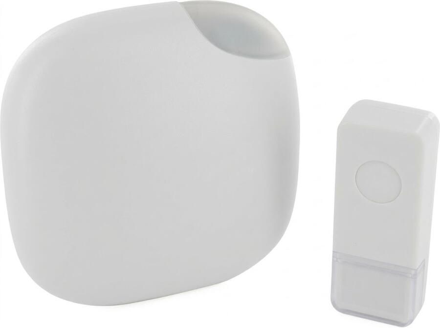 Enzo Chacon Draadloze deurbel set 100m design wit + flits 8415021