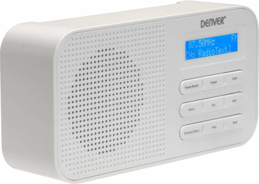 Enzo Denver Radio DAB+ 230v of batterij + dual wekfunctie wit 8140310 - Foto 2
