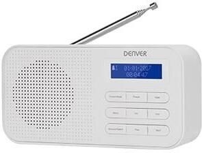 Enzo Denver Radio DAB+ 230v of batterij + dual wekfunctie wit 8140320