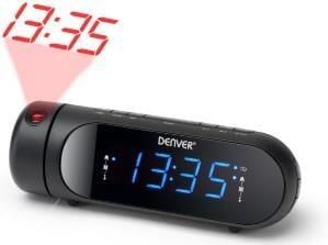 Enzo Denver Wekkerradio met projectie LED dual alarm zwart + USB poort 8140230