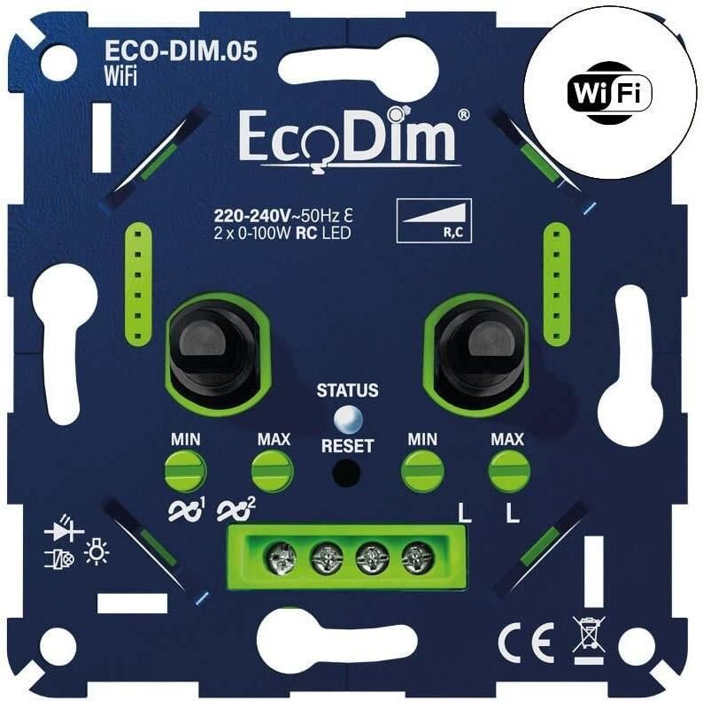 Enzo ECO LED dimmer DUO WIFI 0-100W EcoDim fase afsnijding 4355419