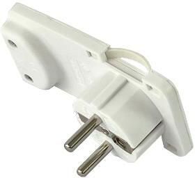 Enzo EDM Randaarde stekker haaks plat wit 6141350
