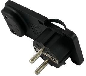 Enzo EDM Randaarde stekker haaks plat zwart 6141360