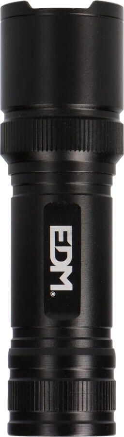 Enzo EDM Zwarte tactische LED-zaklamp aluminium met zoom 3 x AAA-batterijen (meegeleverd) 150 lumen