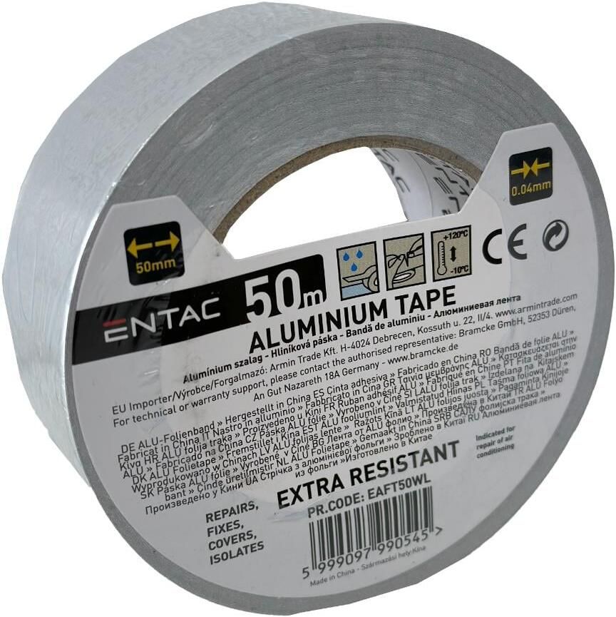 Enzo Entac Aluminium tape 50mm rol 50m zilver 4139565
