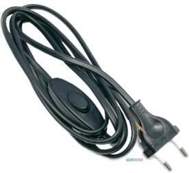 Enzo Eurosnoer 2x0 75qmm met schakelaar zwart 3m 1065230