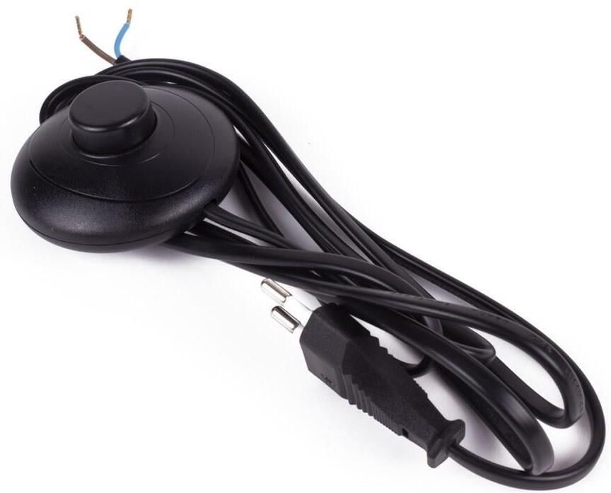 Enzo Eurosnoer 2x0 75qmm met vloerschakelaar zwart 2m 1065310