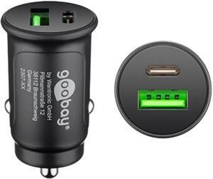 Enzo Goobay USB autolader USB-C en USB-A 12V-24V 3A zwart 9540129
