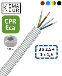 Enzo Installatiebuis flexibel 5 8 (16mm) bedraad grijs 100m 1276010