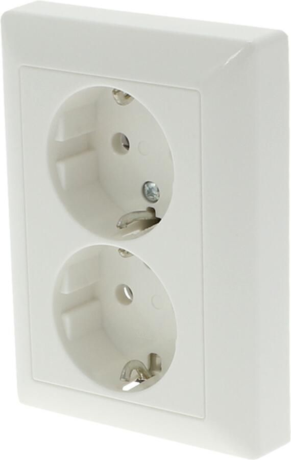 Enzo Jung AS500 Contactdoos | Inbouw | 2-voudig | Randaarde | Polarwit 66.003.50