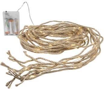 Enzo Jute touw 8x2meter op batterij 160 LED lampjes 5510134