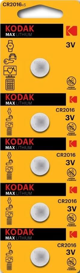 Enzo Kodak CR2016 lithium knoopcel batterij blister(5) 3241055