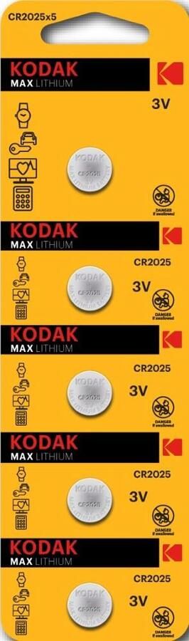 Enzo Kodak CR2025 lithium knoopcel batterij blister(5) 3241065