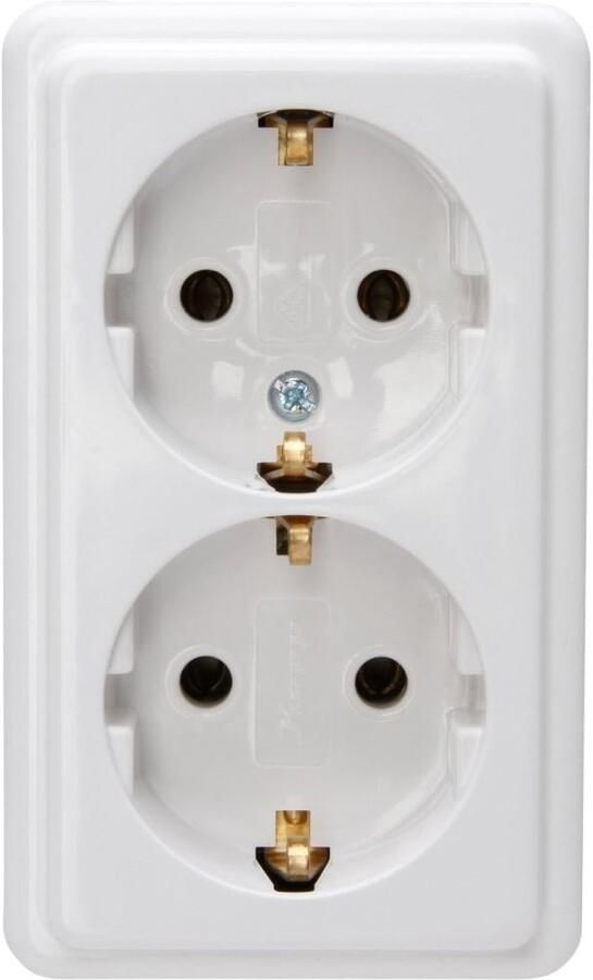 Kopp Standard wandcontactdoos 2-voudig RA arctic wit