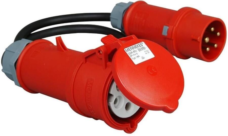 Enzo Kopp CEE verloopsnoer 5P 16A 400V met fasewisselaar naar 5P 32A contra 6316150