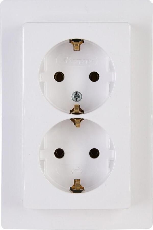 Enzo Kopp HK05 arctic wit inbouw stopcontact RA dubbel 4621520